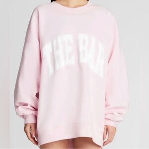 The Bar Crewneck Varsity - XL - Blush Pink